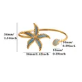 Detailed dimensions of a nautical starfish cuff bracelet in gold and blue finish - Gold Enamel Starfish (G122103) / Gold