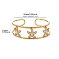 Titanium steel starfish cuff bracelet detail with 60mm diameter and 18mm width. - Gold Enamel Starfish (G122527) / Gold