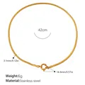 Minimalistische goudvergulde roestvrijstalen slangenketting 42cm lengte 3.1mm breedte - Gouden Halsketting (XL481G)