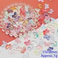 Detailed view of 15x10mm gradient transparent glass butterfly beads for DIY jewelry - 15x10mm / Mixed Colors Butterfly (L141#)