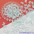 Macro detail of gradient teal and clear glass butterfly beads for DIY jewelry making - 15x10mm / Light Blue Butterfly (L142#)