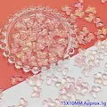 Close-up of pink gradient glass butterfly beads for DIY earrings and handmade jewelry - 15x10mm / Yellow Pink Butterfly (L144#)