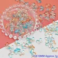 Detailed view of translucent blue and orange gradient butterfly beads for DIY jewelry - 15x10mm / Dunhuang Style Butterfly (L151#)