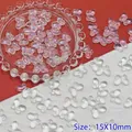 Detailed view of 15x10mm transparent gradient glass butterfly beads for DIY jewelry - 15x10mm / White Butterfly (L155#)