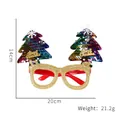 Glittery gold Christmas tree party glasses frame for holiday festive party decor - Colorful Christmas Tree