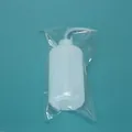 White 500ml plastic laboratory wash bottle with curved spout in clear protective bag - 500ml (Individually Wrapped) / Translucent
