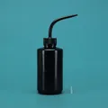 Professional black plastic wash bottle with curved nozzle and graduated scale for labs - 250ml (with Stopper) / Black