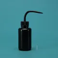 Black 150ml plastic wash bottle with curved nozzle and scale for precision squeeze - 150ml (with Stopper) / Black