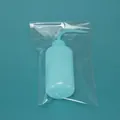 250ml light blue plastic wash bottle with curved nozzle in clear packaging bag - 250ml (Individually Wrapped) / Blue