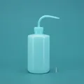Cyan plastic squeeze wash bottle with curved nozzle and scale markings for succulents - 500ml (with Stopper) / Blue