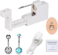 Professional disposable belly button piercing gun kit with stainless steel rings and alcohol pad - 5-Piece Belly Piercing Set