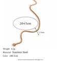 Bracelet chaîne box en acier inoxydable plaqué or 20+5cm de long et 2,5mm de large - Bracelet (15cm+5cm) / Or