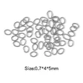 High-quality silver stainless steel oval jump rings, 0.7x4x5mm DIY jewelry making findings - Silver (HP0039S04)