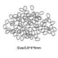 Silver stainless steel oval jump rings for DIY jewelry, 0.8x4x6mm size - Silver (HP0039S05)