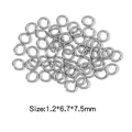 Silver stainless steel open jump rings for DIY jewelry making, size 1.2*6.7*7.5mm - Silver (HP0039S07)