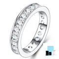 Eternity ring in S925 sterling silver set with moissanite stones plus GRA cert - US Size 5 / 3.0mm Moissanite Eternity Ring (R13629) with GRA Certificate & Gift Box