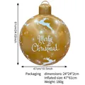 Golden inflatable Christmas ball decoration with white reindeer and Merry Christmas text - Merry Christmas Letters / Gold
