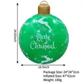Large green inflatable Christmas ball ornament with reindeer pattern for outdoor garden - Merry Christmas Letters / Green