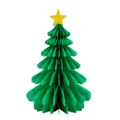 Decoración de árbol de Navidad de papel nido de abeja verde con estrella dorada - 25 cm 1 ud. verde