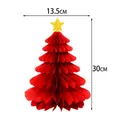 Adorno de mesa de árbol de Navidad de papel de nido d'abeja rojo con estrella, 30 cm - Árbol de Navidad rojo de 30 cm, Y-00462-6