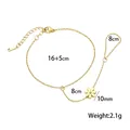 Bracciale anello con margherita in acciaio inossidabile placcato oro con misure - Stile Margherita 10mm (E2286)