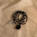 Juego de 6 pulseras bohemias hechas a mano con cuentas de madera y detalles de borlas - 6# Pulseras - Negro