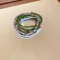 Juego de 6 pulseras de cuentas bohemias de estilo étnico con cuentas de vidrio de colores - 8# Pulseras - Verde (set de 7)