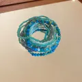 Set de pulseras de cuentas estilo bohemio en azul y turquesa con aspecto vintage - 10# Pulseras - Azul (set de 7)