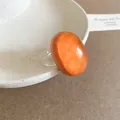 Chic minimalist orange resin oval ring with a transparent band for index finger - Style 30