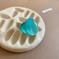Transparenter türkisfarbener geometrischer Harzring mit ovalem Design für Damen - Seeblau