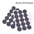 Set of 30 round black non-slip thickened furniture pads for chair legs and floor protection - Round 30pcs