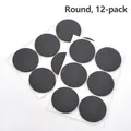 Round 12-piece set of black textured anti-slip furniture floor protectors for chairs - Round 12pcs