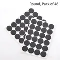 Set of 48 thick black round non-slip furniture pads for hardwood floor protection - Round 48pcs
