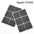 Set of 12 square black non-slip thickened furniture pads for floor protection - Square 12pcs