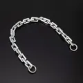 Hochwertige silberne dicke Gliederkette aus Metall mit runden Verschlüssen für Handtaschen - 40CM / Silber