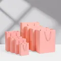 Elegante juego de bolsas de regalo de papel rosa con asas de cuerda en varios tamaños - 12cmx5.7cmx16cm (Vertical) / Rosa