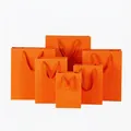 Buste regalo in carta arancione vivace con manici in nastro in varie dimensioni per regali di lusso - 40cmx12cmx28cm (Orizzontale) / Arancione