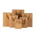 Sacchetti regalo di lusso in carta kraft marrone di varie dimensioni con manici robusti - 30cmx10cmx40cm (Verticale) / colore pelle di mucca