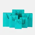 Sacchetti regalo in carta blu ciano personalizzati di alta qualità in varie dimensioni - 25cmx13cmx32cm (Vertical) / Celeste