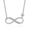 925 sterling silver infinity symbol necklace featuring elegant moissanite accents for women - Style A (Infinity) / White Gold