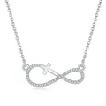 Elegant 925 silver moissanite infinity cross pendant necklace in white gold finish. - Style C (Infinity and Cross) / Gold