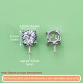 High quality 925 sterling silver zircon stud earring blanks 6.5mm DIY jewelry findings - Zirconia Pendant Setting (Large) / 1PCS / White Gold