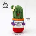 Handmade crochet emotional support cactus plush toy with 13cm height spec - Rainbow Cucumber