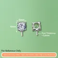 925 sterling silver 4x4mm cubic zirconia earring stud base settings for DIY jewelry making - Zirconia Pendant Setting (Small) / 1PCS / Original Silver Color