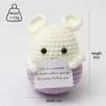 Handmade crochet cute potato creature doll with lavender base and motivational card - Two-Tone Mouse