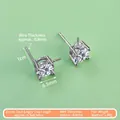Montures de boucles d'oreilles en argent 925 avec zircons 6,5mm pour création de bijoux - Support Boucle d'Oreille Zirconia (Grand) / Une Paire / Or blanc