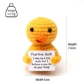 Handmade crochet positive duck doll with motivational sign, height 7.5cm, weight 17g - Bottle Gourd Duck