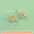 Supports de boucles d'oreilles en argent 925 plaqué or pour bijoux DIY avec pierre CZ 6,5 mm - Support Boucle d'Oreille Zirconia (Grand) / Une Paire / Or