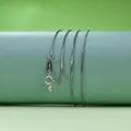 Chaîne box en argent sterling 925, longueur 45 cm, largeur 0,6 mm, fini argent - Chaîne Box Universelle 06 / 1 Pièce / Or blanc