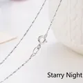 Elegant 925 sterling silver starry sky style thin chain necklace for women gifts - Gypsophila / S / 40CM